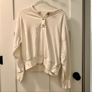 American Eagle Fleece Henley Crewneck